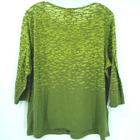 Ruby Rd. Women's 1X Green Round Light Blouse - Picture 9 of 12